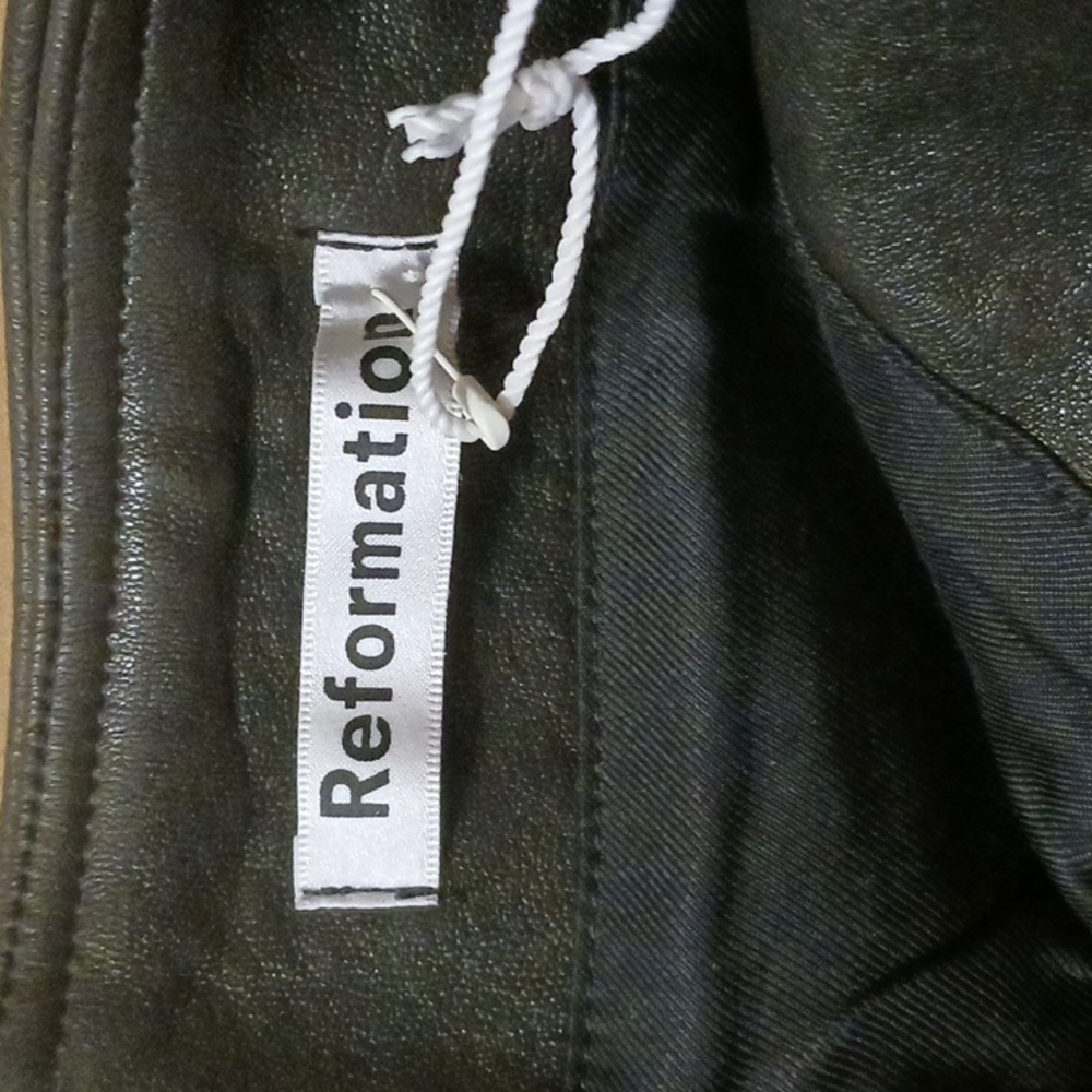 NWT Reformation Genuine Leather Black Skirt Size 6 - Picture 5 of 8